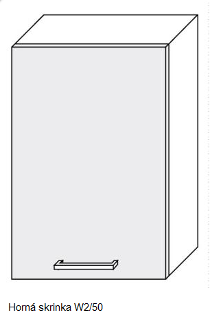 ArtExt Kuchynská linka Brerra - mat Kuchyňa: Horná skrinka W2/50 / (ŠxVxH) 50 x 72 x 32,5 cm