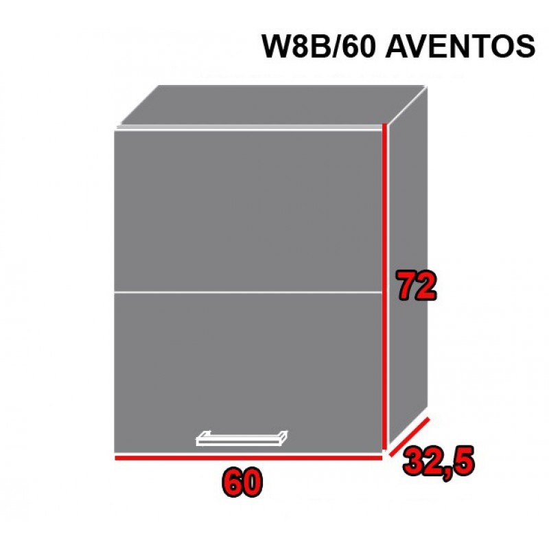 ArtExt Kuchynská linka Brerra - mat Kuchyňa: Horná skrinka W8B/60 AVENTOS /korpus grey,lava,biela (ŠxVxH) 60 x 72 x 32,5 cm