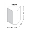 horná rohová skrinka W10 60 rozmery