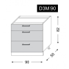 Kuchynská spodná skrinka D3A 90 rozmery