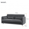Tmavosivá pohovka Lenart BED CONCEPT BC-19 rozmery