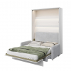 Výklopná biela posteľ BC-12 so sivou pohovkou BC-19 bed concept