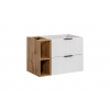 skrinka pod umývadlo ADEL WHITE 82-60-B-2S a regál Xilo oak zboku