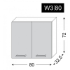 Kuchynská horná skrinka Bonn W3 80 rozmery