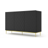 mat diuna komoda 145 3d cierny mat zlate nohy