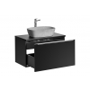 kupelnova skrinka s umyvadlom a doskou santa fe black du80 1 otvorena zasuvka