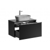 kupelnova skrinka s umyvadlom a doskou santa fe black du80 1 otvorene zasuvky