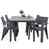 plastový záhradný set ARIANA grafit stôl a štyri stoličky
