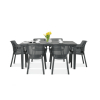 záhradný plastový set CALLIE grafit stôl a šesť stoličiek