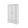 šatníková skriňa dvojdverová vysoká INES biela so zásuvkou