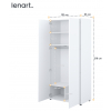 Biela šatníková skriňa Lenart BED CONCEPT BC-20 rozmery