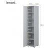 Úzka sivá skriňa Lenart BED CONCEPT BC 21 rozmery