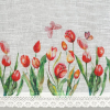 Záclona STELLA P | biela s tulipánmi 150 x 30 cm