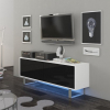 Elegantný tv stolík KING 01, v peknom dizajne biela / čierny lesk