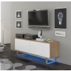 Elegantný tv stolík KING 01, v peknom dizajne dub sonoma svetlá / biely lesk