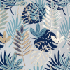 Záves MALTA K | modré listy 140 x 250 cm