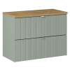 Kúpeľňová skrinka s doskou LINE Reed Green D80/2 | 80 cm