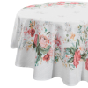 Okrúhly obrus SUMMER 12 | prírodná/ružové kvety 140 cm