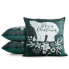 Vianočná obliečka na vankúš CHERRY 05 | tmavozelená/biela 60 x 60 cm