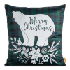 Vianočná obliečka na vankúš CHERRY 05 | tmavozelená/biela 60 x 60 cm