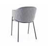 Zadná strana jedálenskej stoličky BONO VELVET, v sivom dizajne