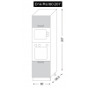Vysoká kuchynská skrinka Avellino D14RU 60 207 rozmery