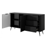 LINA komoda 163 2D3S čierna otvorená
