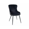 moderná jedálenská stolička LOTUS VELVET, v prevedení čierna