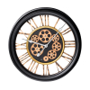 Nástenné hodiny 19 | čierna/zlatá 54 x 9 cm