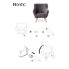 montážny návod nádherného kresla NORDIC 1 VELVET