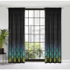 Zatemňovací záves ANGELINA P | čierna/tyrkysová 140 x 270 cm