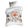 Obliečky na dvojlôžko DIVA 23 | biela/oranžová 220 x 200 cm