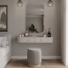 VAOLIA bezova pieskova toaletny stolik so zrkadlom modernym