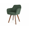 dizajnova jedalenska stolicka olivia zelena s drevenymi nohami