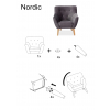 Kreslo Nordic 1 rozmery