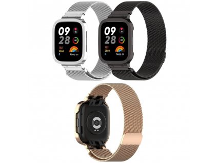 Milánsky ťah celokovový náhradný remienok s puzdrom pre Xiaomi Redmi Watch 3 Návrh bez názvu (82) min