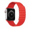 Kožený magnetický loop řemínek pro Apple Watch 42mm/44mm červená