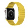 Kožený magnetický loop řemínek pro Apple Watch 42mm/44mm žlutá