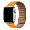 Prémiový magnetický loop z pravé kůže řemínek pro Apple Watch 42mm/44mm/45mm podzimní oranžová