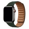 Prémiový magnetický loop z pravé kůže řemínek pro Apple Watch 42mm/44mm/45mm sekvojová zelená