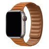 Prémiový magnetický loop z pravé kůže řemínek pro Apple Watch 42mm/44mm/45mm zlatá hnědá