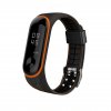 Protkaný texturovaný náhradní náramek pro Mi Band 5 Armor černá s oranžovým