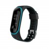 Protkaný texturovaný náhradní náramek pro Mi Band 5 Armor černá s modrým