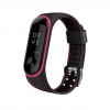 Protkaný texturovaný náhradní náramek pro Mi Band 5 Armor černá s růžovým