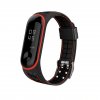 Protkaný texturovaný náhradní náramek pro Mi Band 5 Lines černá s červeným