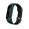 Protkaný texturovaný náhradní náramek pro Mi Band 5 Lines černá s modrým