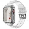 Průhledný silikonový sportovní řemínek s ochranným pouzdrem pro Apple Watch 42mm 44mm průhledná