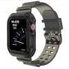 Průhledný silikonový sportovní řemínek s ochranným pouzdrem pro Apple Watch 42mm 44mm černá