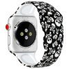 Silikonový řemínek se vzorem pro Apple Watch 42mm/44mm/45mm černá lebky