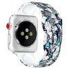 Silikonový řemínek se vzorem pro Apple Watch 42mm/44mm/45mm černá tyrkys motýl